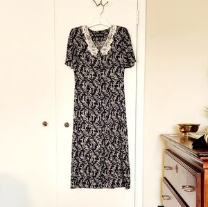 Vintage Floral Print Dress